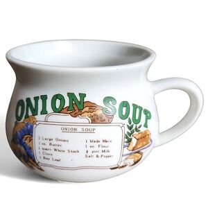Vintage Ceramic Onion Soup Recipe Mug Bowl